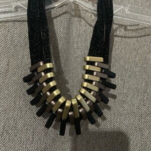 Black and Gold Multistrand Accent Necklace for Women